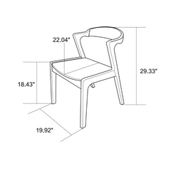 Dakota  Solid Wood Black Leather Dining Chair (Set Of 2)