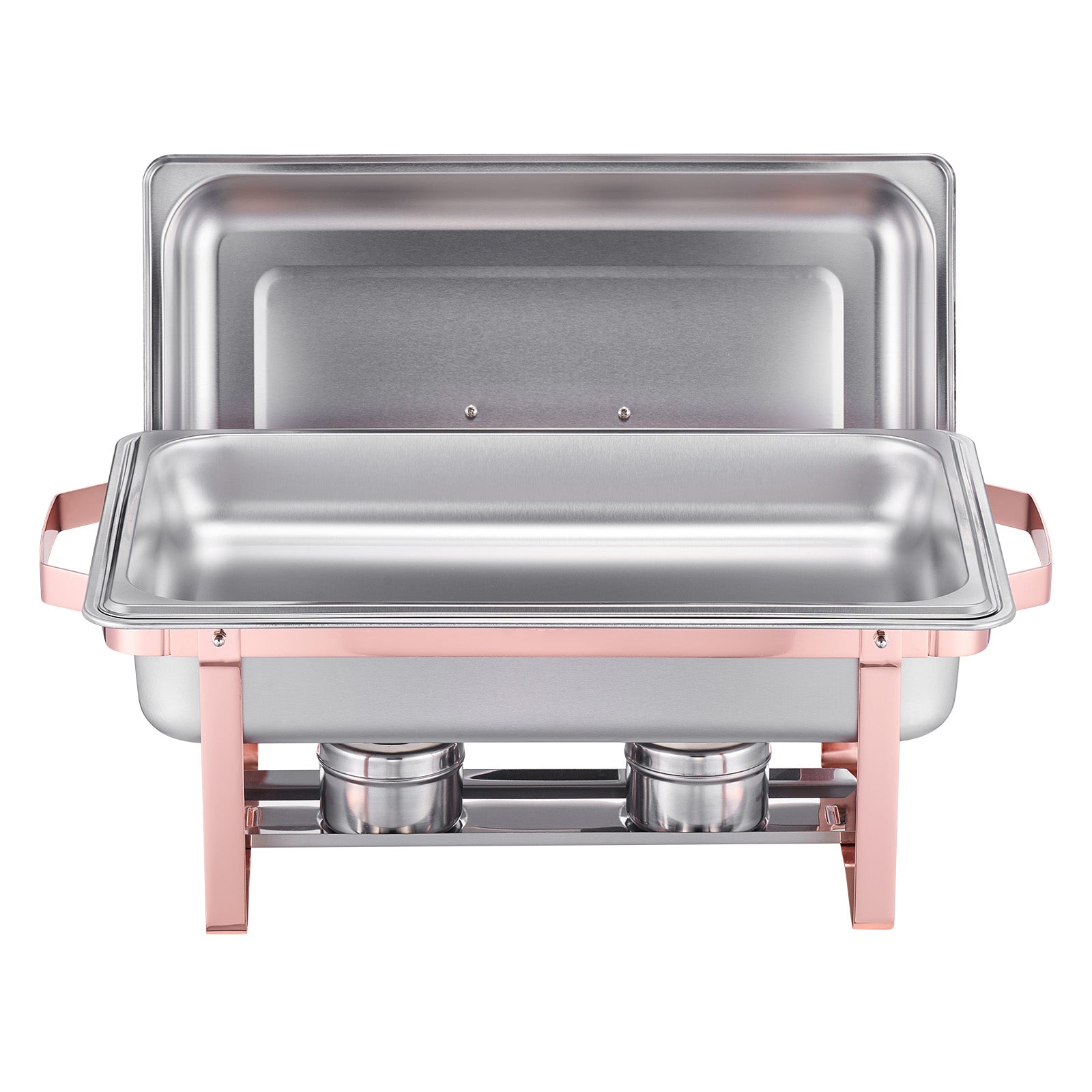 8 Qt 2 Pack Rectangle Chafing Dish Buffet Set Full Size Pan Stainless Steel