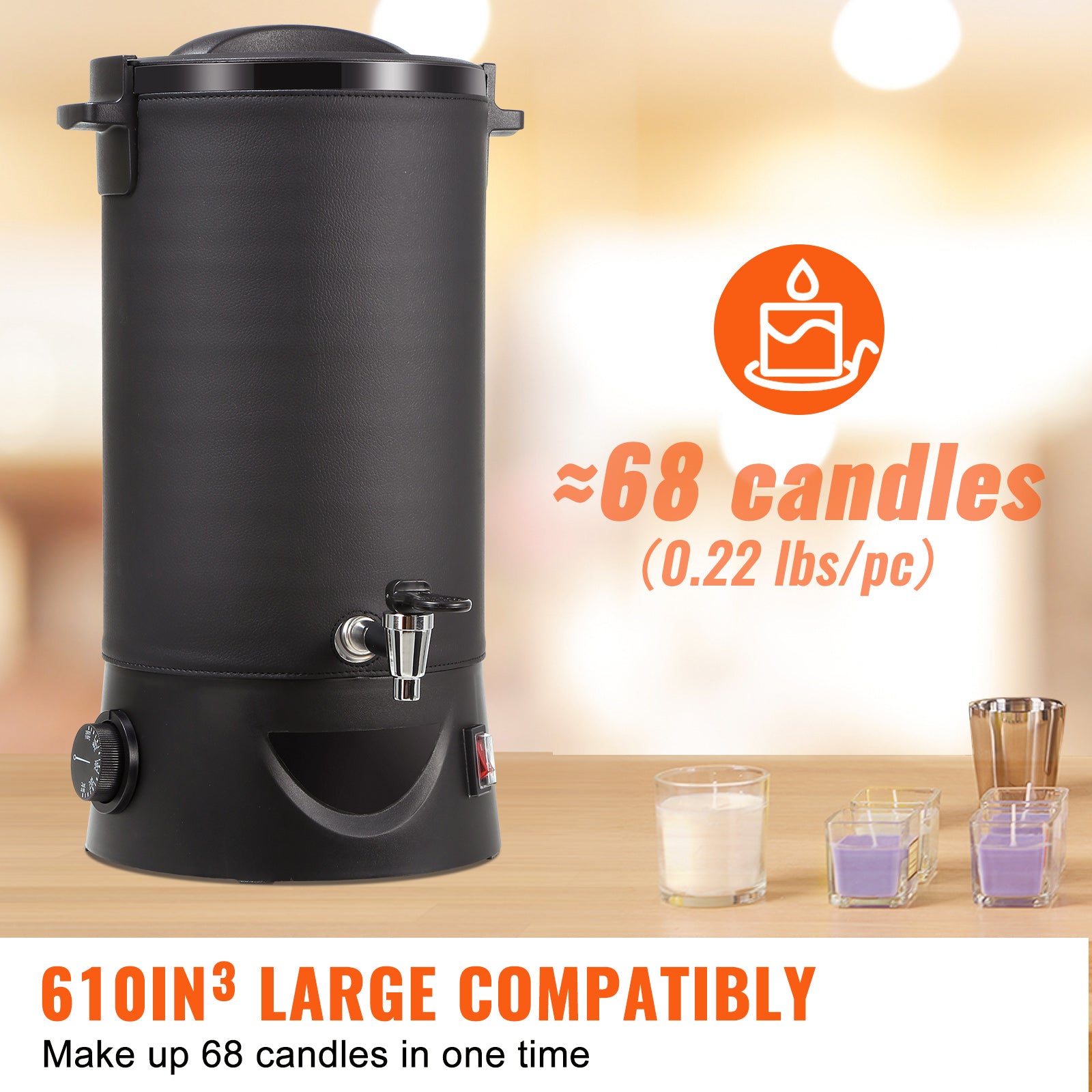 10 L Wax Melter for Candle Making, Extra Large Electric Wax Melting Pot, with Easy Pour Spout and 9-level Temp Control, Easy Clean for Candle Soap Cream Beauty Bulk Production Business or Home