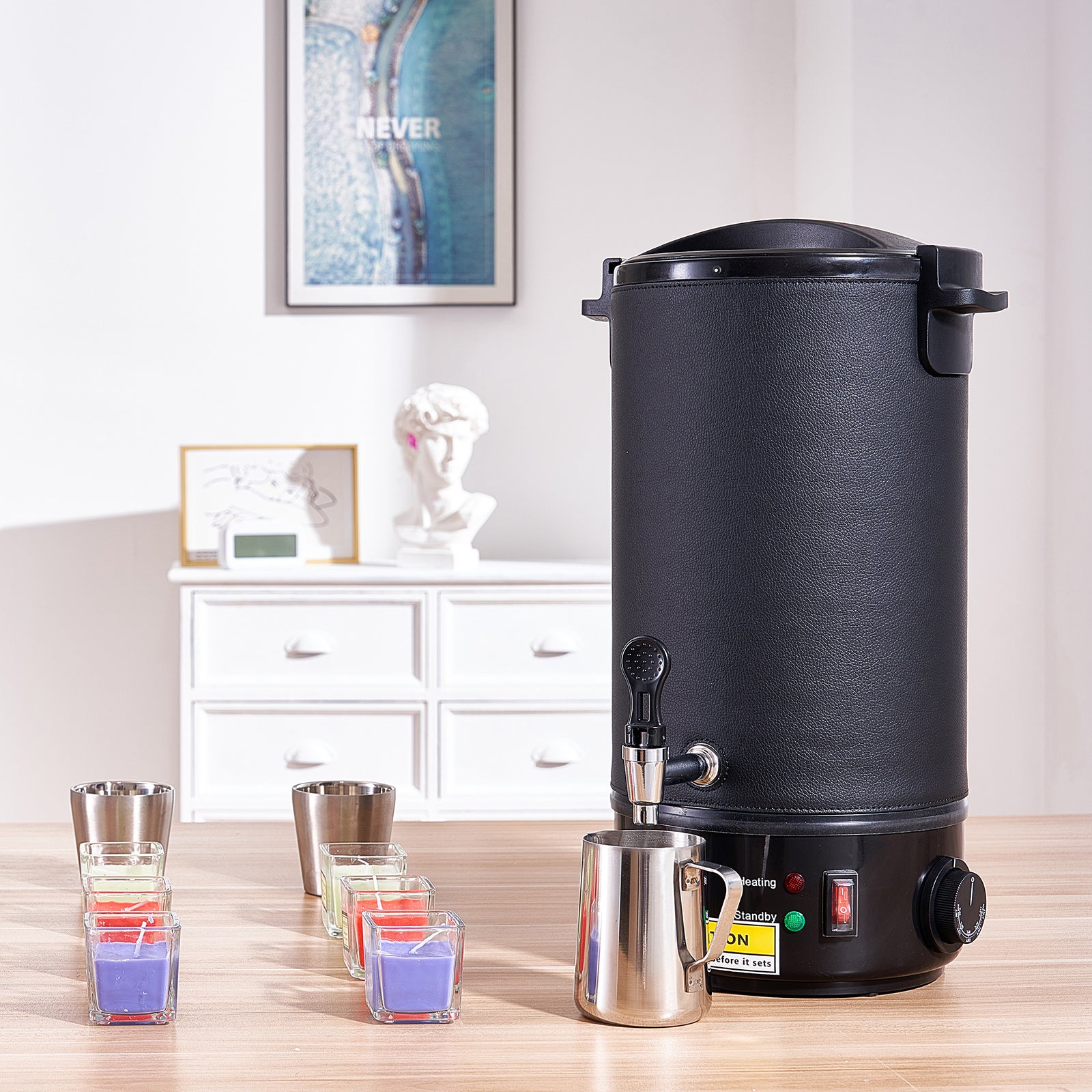 10 L Wax Melter for Candle Making, Extra Large Electric Wax Melting Pot, with Easy Pour Spout and 9-level Temp Control, Easy Clean for Candle Soap Cream Beauty Bulk Production Business or Home