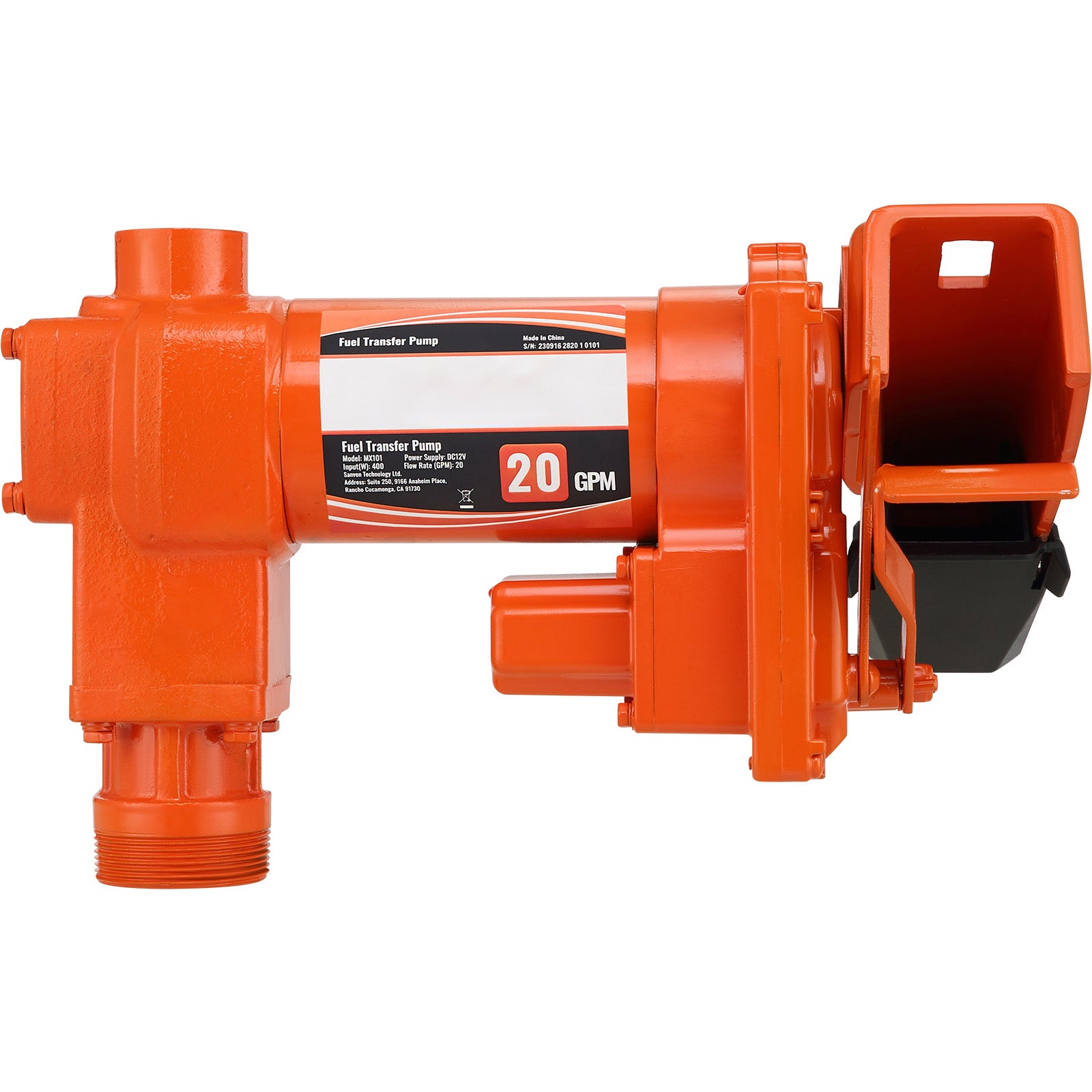 Fuel Transfer Pump, 12V DC 20 GPM 1/4 HP, Gasoline Extractor Pump with Automatic Nozzle, Discharge Hose & Suction Pipe for Gasoline, Diesel, Kerosene, Ethanol & Methanol Blends, and Biodiesel