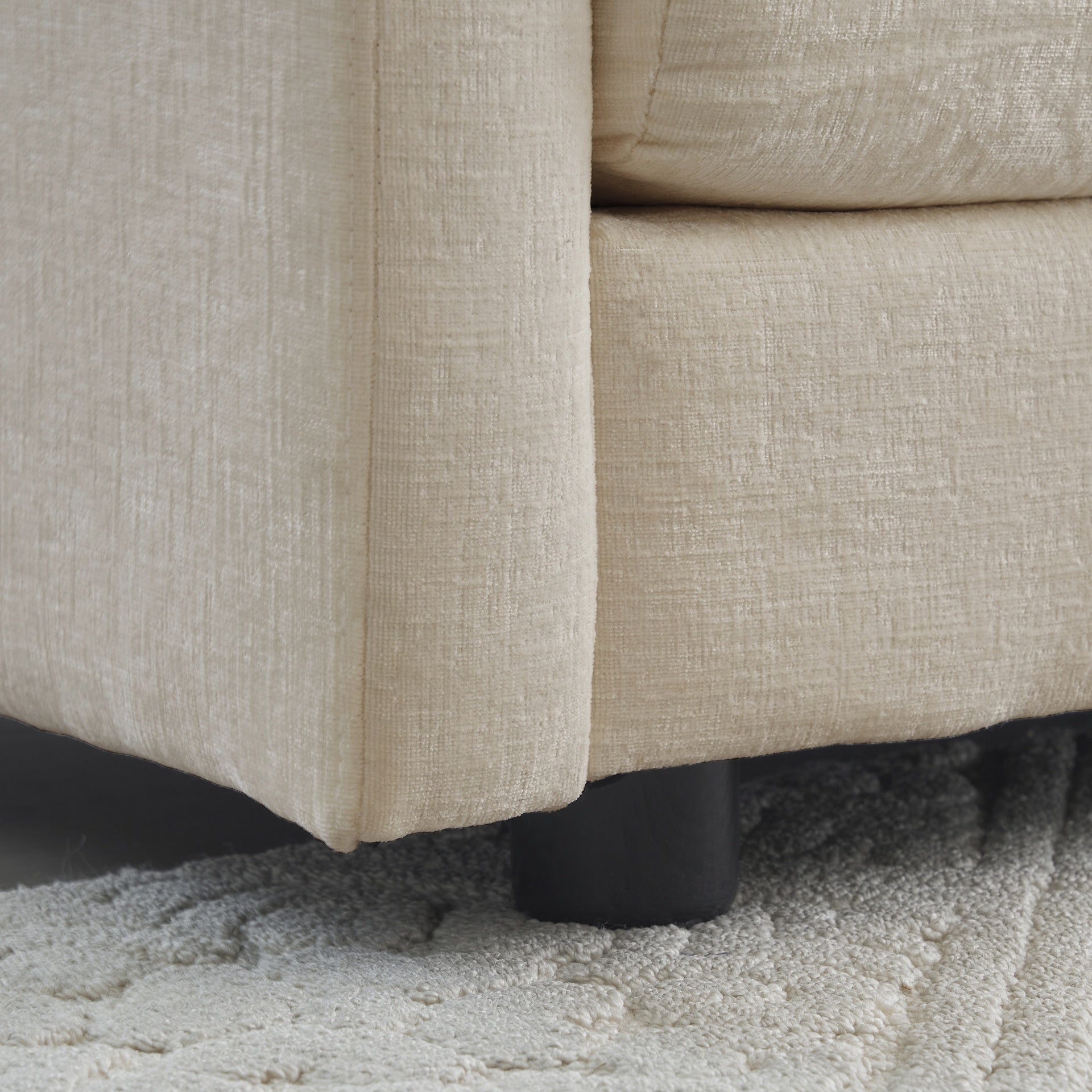 Mid-Century Modern Couch 3-Seater Sofa with 2 Armrest Pillows and 3 Toss Pillows, Couch for Living Room Beige Chenille