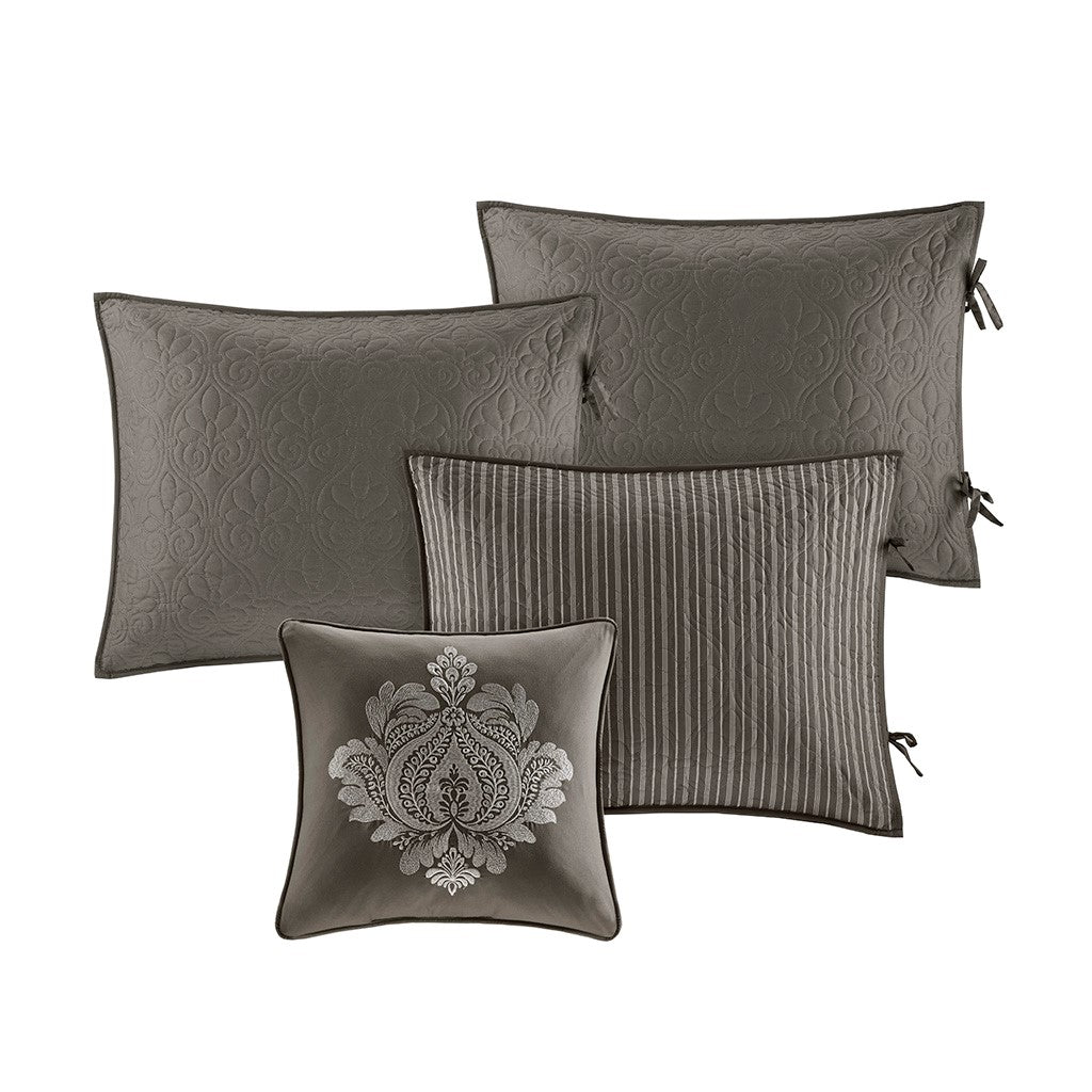 6 Piece Reversible Daybed Cover Set Dark Grey Daybed