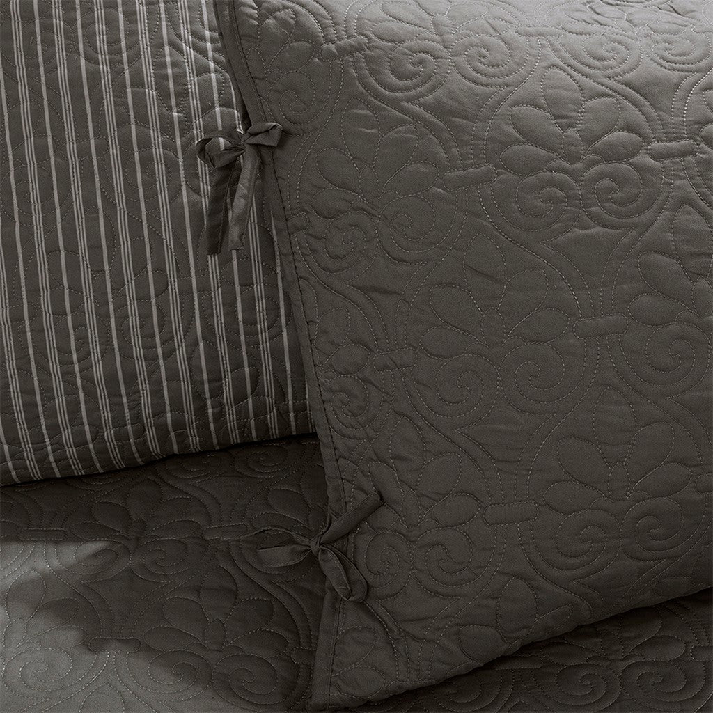 6 Piece Reversible Daybed Cover Set Dark Grey Daybed