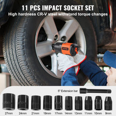Air Impact Wrench 1/2" Square Drive 1400ft-lb Nut-busting Torque 90-120PSI