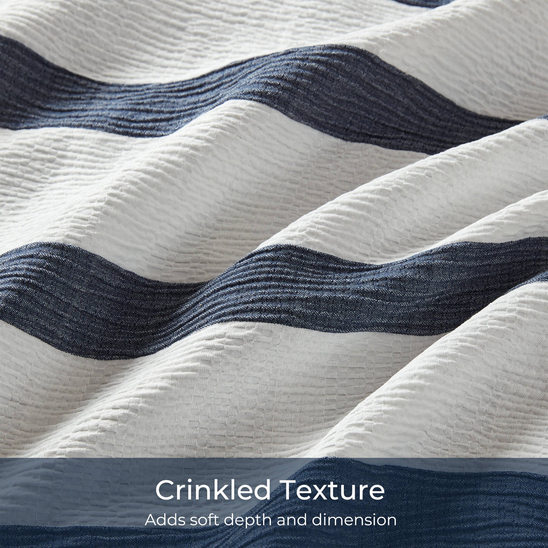 3-Piece Full/Queen Yarn-dyed striped comforter