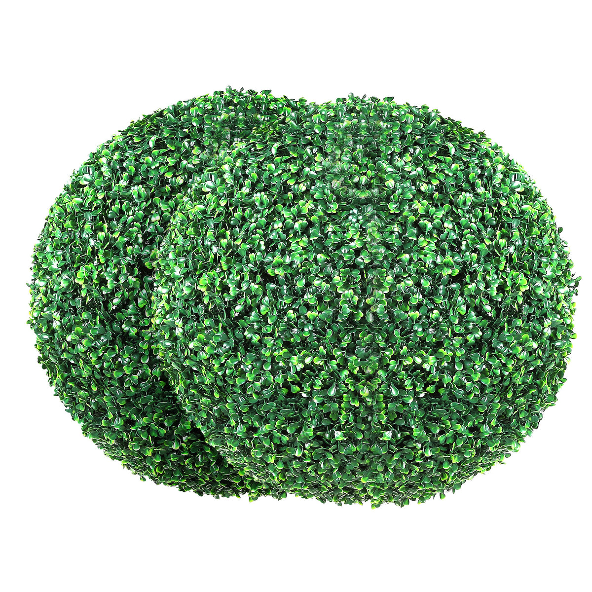Artificial Topiary Boxwood Trees, 16 Inches Tall (Set of 2), Ball-Shaped Faux Topiary Plants, Year-Round Green Artificial Decorative Balls for Backyard, Balcony, Garden, Wedding, and Home Décor