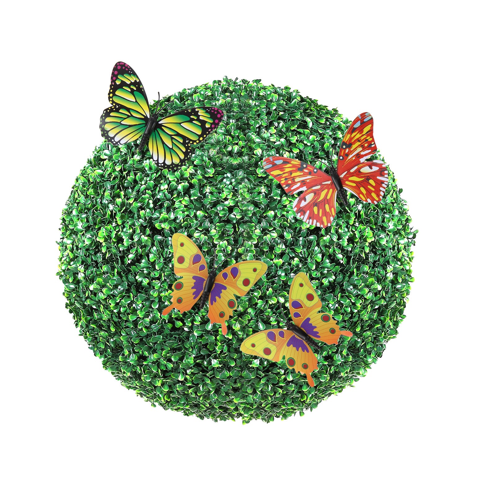 Artificial Topiary Boxwood Trees, 16 Inches Tall (Set of 2), Ball-Shaped Faux Topiary Plants, Year-Round Green Artificial Decorative Balls for Backyard, Balcony, Garden, Wedding, and Home Décor