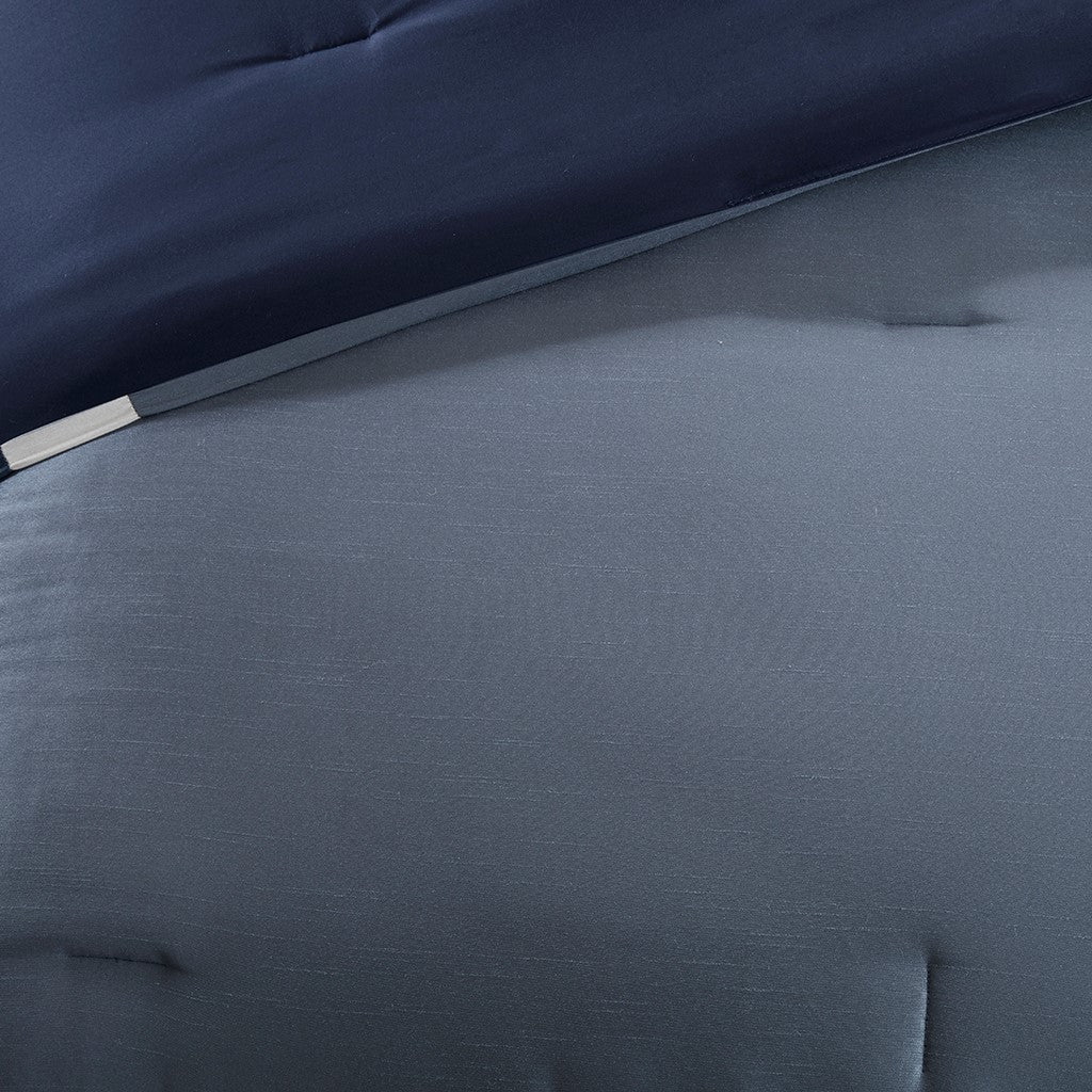 7 Piece Comforter Set Navy King