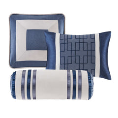 7 Piece Comforter Set Navy King