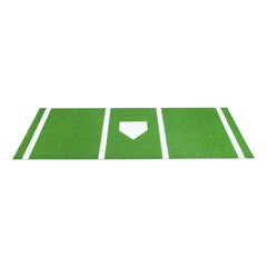 Baseball Softball Hitting Batting Mat, 10' x 3.8' Indoor/Outdoor Softball Mat, Lined & Foam Backing Anti-Slip Anti-Fade Softball Training Aid, Portable Practice Mat with Tightening Rope, Green