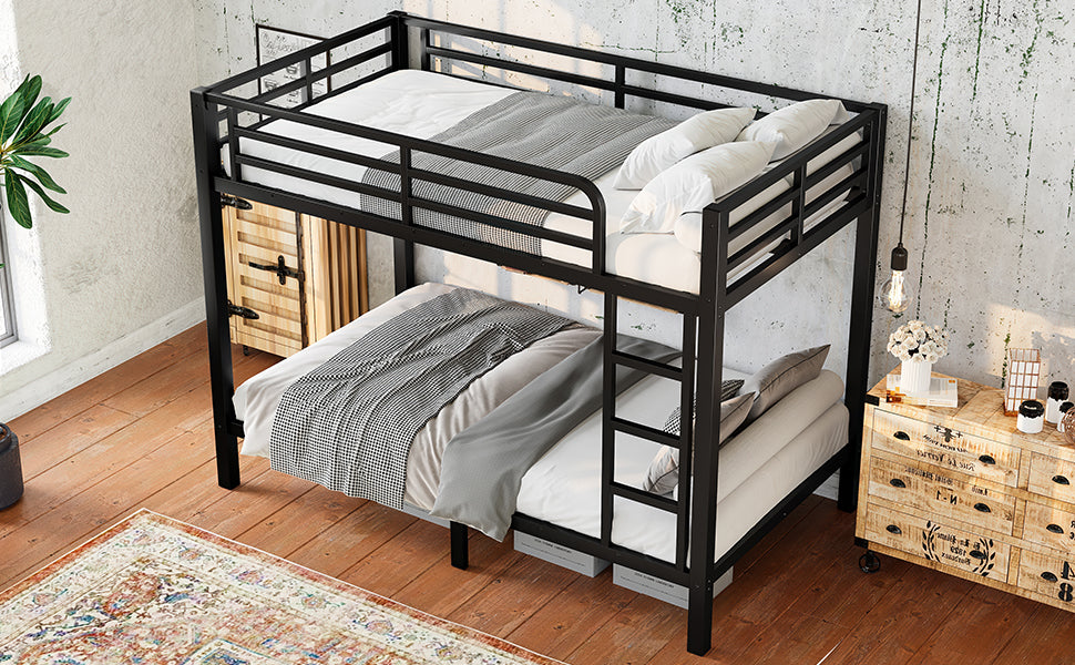 Metal Twin over Twin Bunk Bed for Teens and Adults,Space-Saving/Noise Reduced/No Box Spring Needed, Black