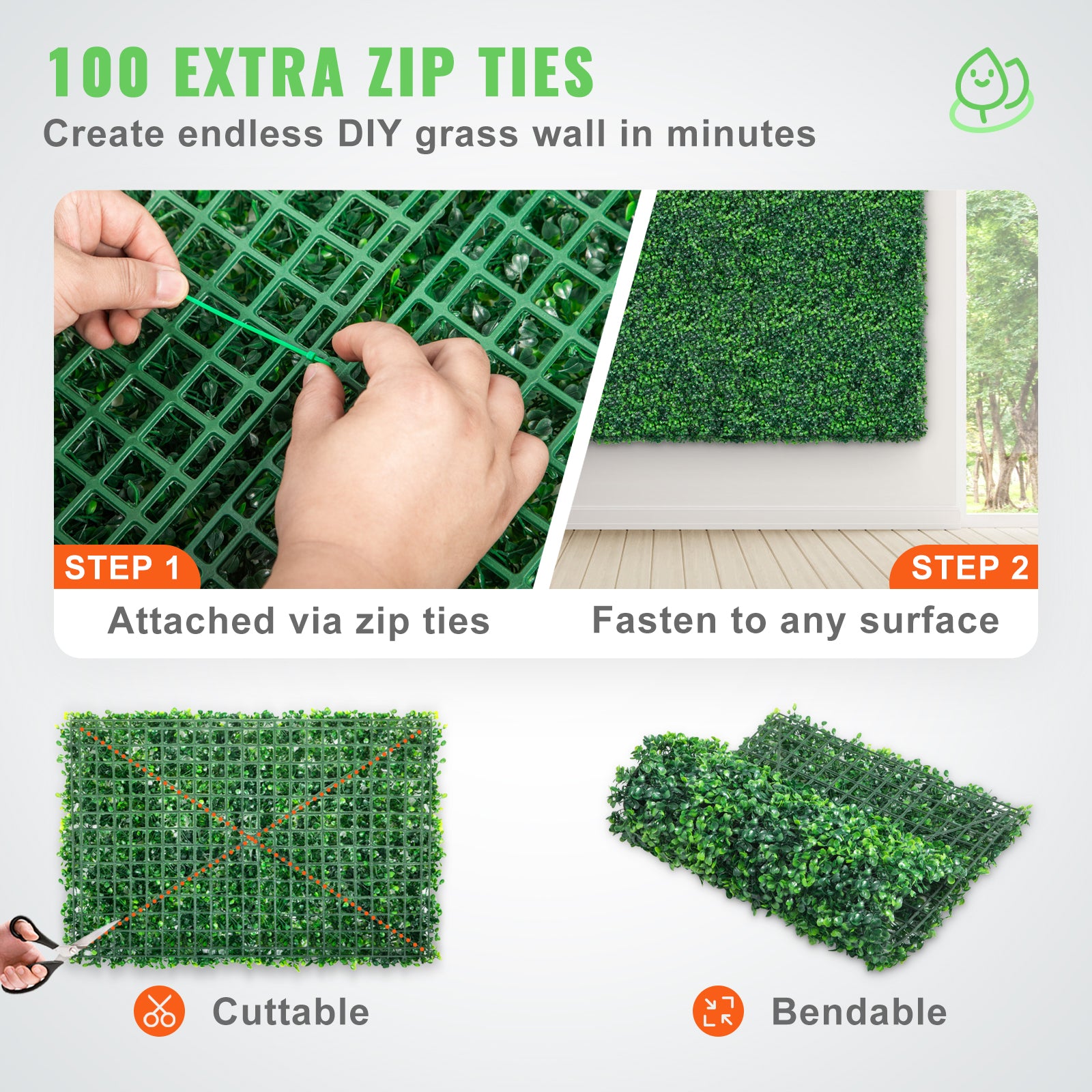 Artificial Boxwood Panel UV 24pcs Boxwood Hedge Wall Panels Artificial Grass Backdrop Wall 24" X 16" 4 cm Green Grass Wall, Fake Hedge for Decor Privacy Fence Indoor, Outdoor Garden Backyard