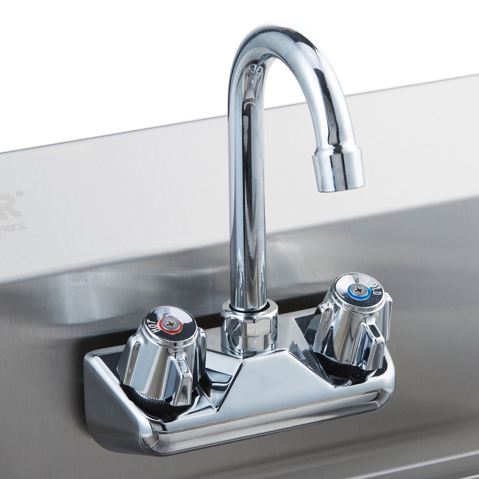 Commercial Hand Sink with Faucet and Side Splash, Stainless Steel Sink for Washing, Small Hand Washing Sink, Wall Mount Hand Basin for Restaurant, Kitchen, Bar, Garage and Home, 17x12.8 inch