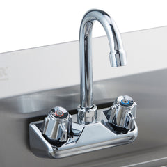 Commercial Hand Sink with Faucet and Side Splash, Stainless Steel Sink for Washing, Small Hand Washing Sink, Wall Mount Hand Basin for Restaurant, Kitchen, Bar, Garage and Home, 17x12.8 inch