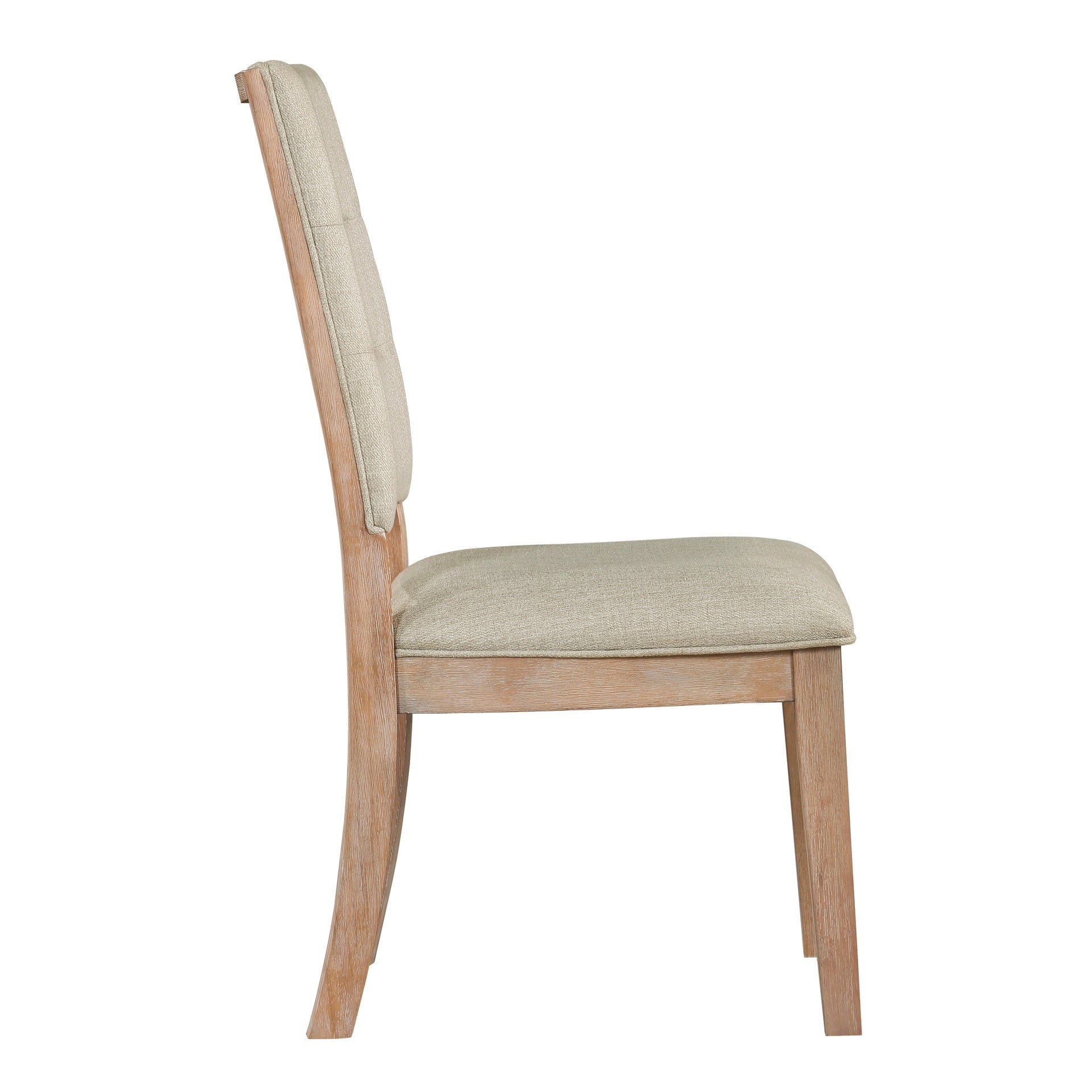 Light Oak Finish Beautiful Dining Chairs Set of 2pc, Upholstered Seat and Back Beige Fabric Rustic Look Ladderback Wooden Dining Kitchen Furniture