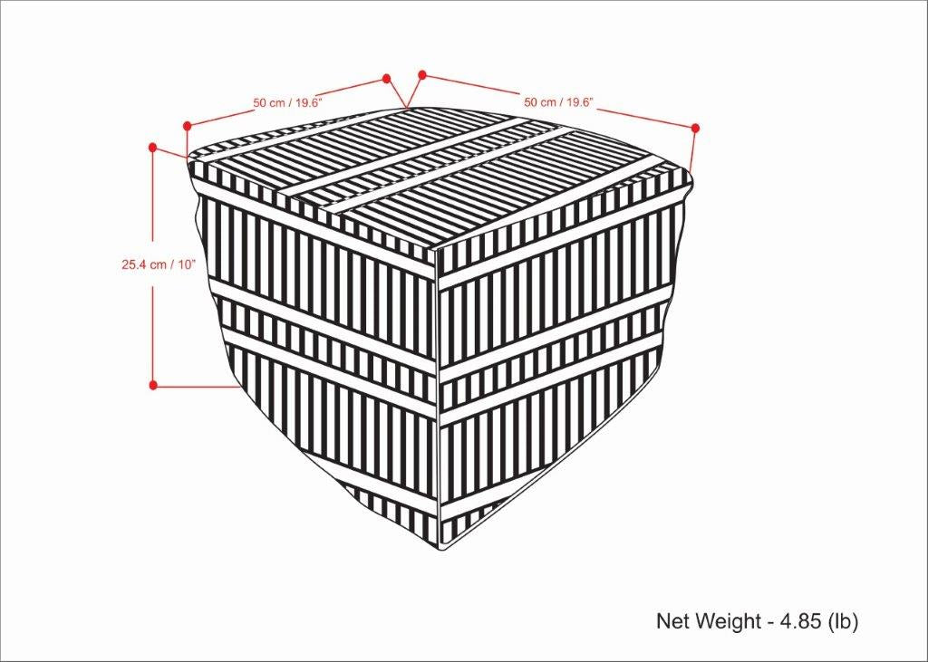 Safford Square Woven Outdoor/Indoor Pouf in Black and White