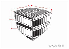 Safford Square Woven Outdoor/Indoor Pouf in Black and White