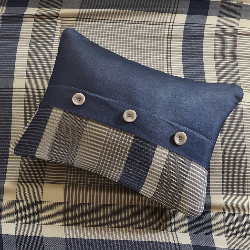 Twin Plaid Comforter Set with Bed Sheets