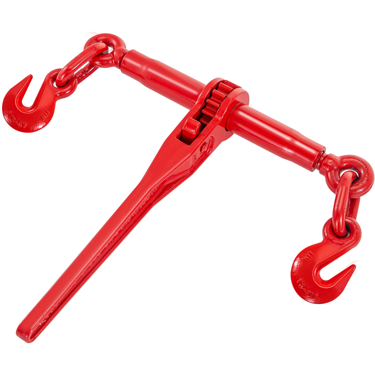 9215LBS 3/8" – 1/2" Ratchet Binders 9,215 LBS Secure Working Load, G70 Hooks and Adjustable Length, for Grade 70-80 Chains, Tie Down, Hauling, Towing, 2-Pack, Red