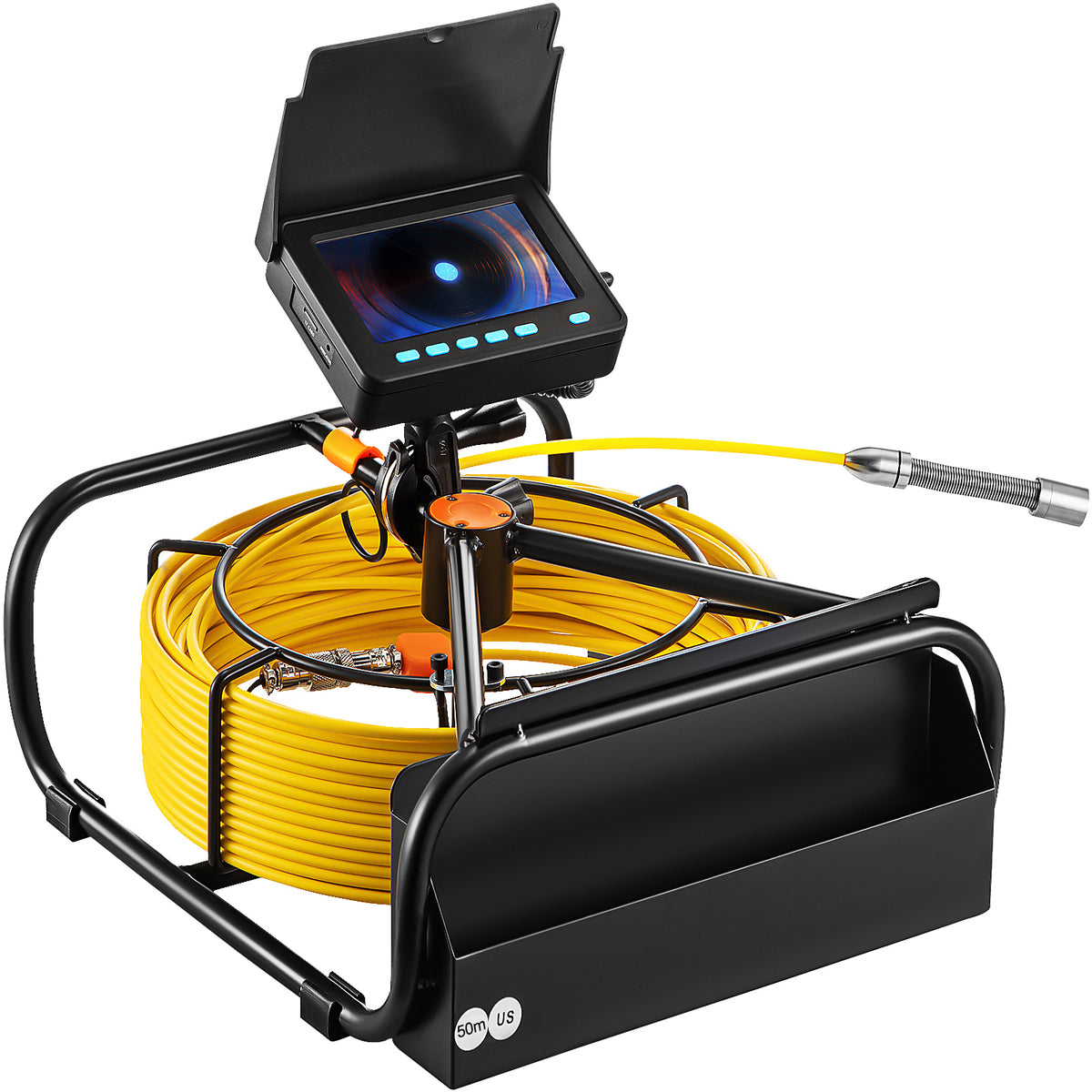 Sewer Camera, 164 ft/50 m, 4.3" Pipe Drain Inspection Camera with DVR Function and LED Lights, Waterproof IP68 Borescope, Industrial Endoscope for Home Wall Duct Drain Pipe Plumbing (Without Wheels)