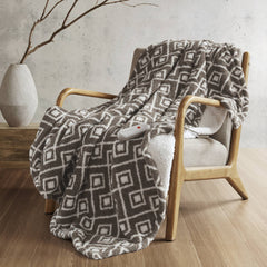 1 PCS 50x60" Dream Soft Heated Throw Brown Geo