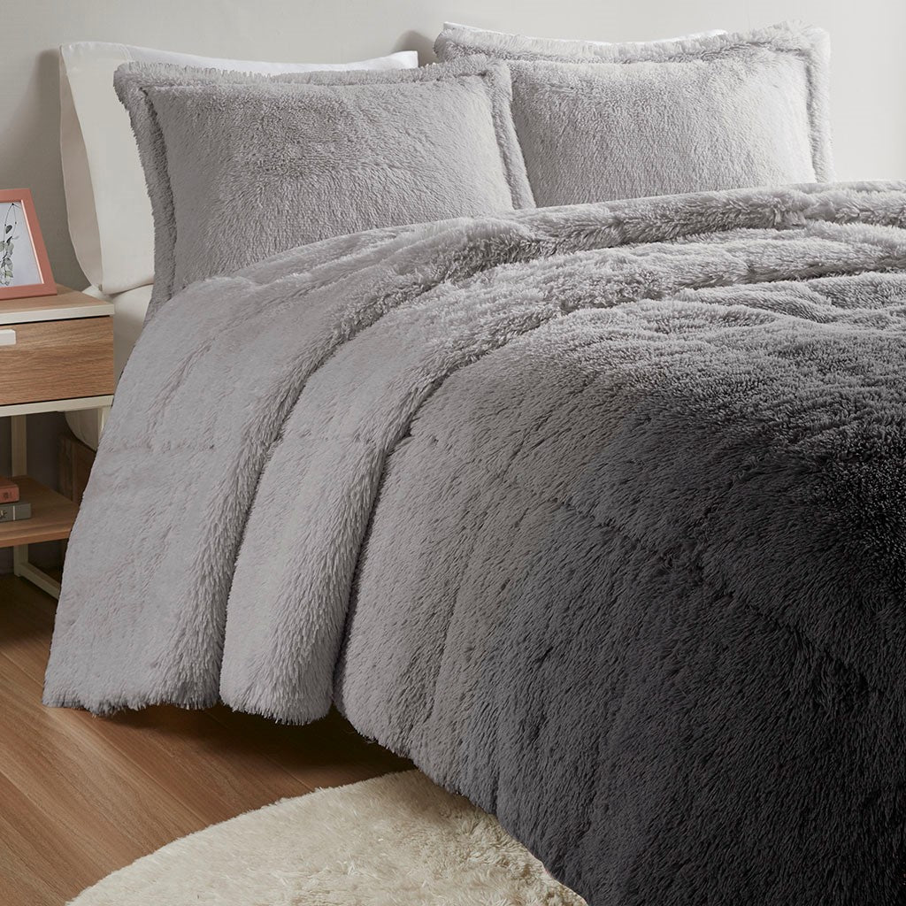 Twin/Twin XL Ombre Shaggy Long Fur Comforter Mini Set