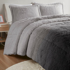 Twin/Twin XL Ombre Shaggy Long Fur Comforter Mini Set