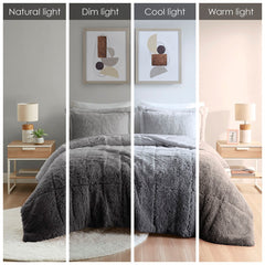 Twin/Twin XL Ombre Shaggy Long Fur Comforter Mini Set