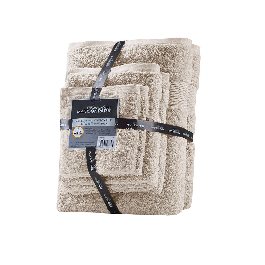 100% Egyptian Cotton 6 Piece Towel Set