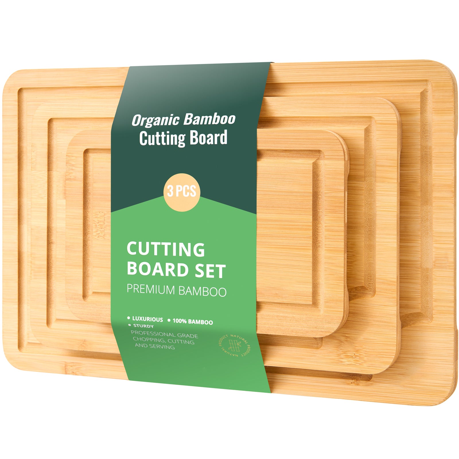 Bamboo Cutting Board Premium Versatile Cut Board with Built-in Handle