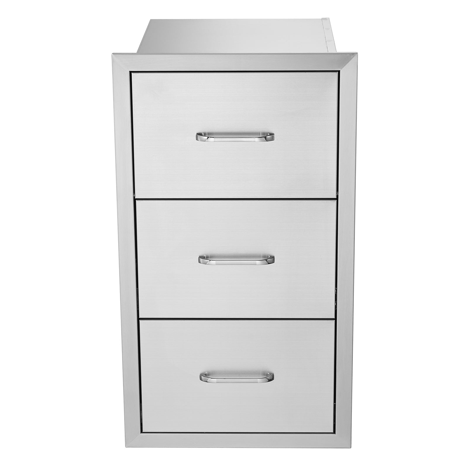 17W x 30H x 21D Inch Outdoor Kitchen Stainless Steel Double Access Drawers with Paper Towel Holder Combo for BBQ Island or Grill Station
