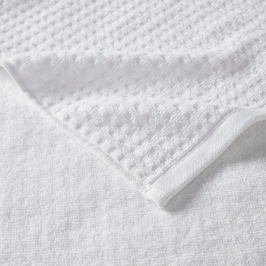 Cotton Waffle Jacquard Antimicrobial Bath Towel 6 Piece Set
