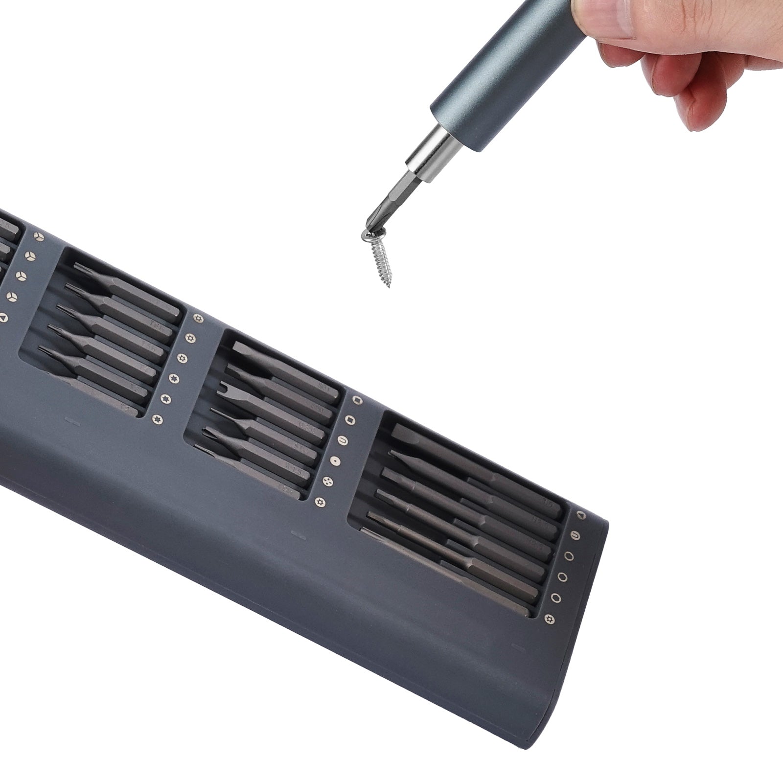 Electric Precision Screwdriver Set, 48 Magnetic Bits, Mini Electric Screwdriver with Magnetic Storage Box, S2 Steel Bits, LED Light, Type-C Charging, for Phone, Laptop, and Electronics Repair