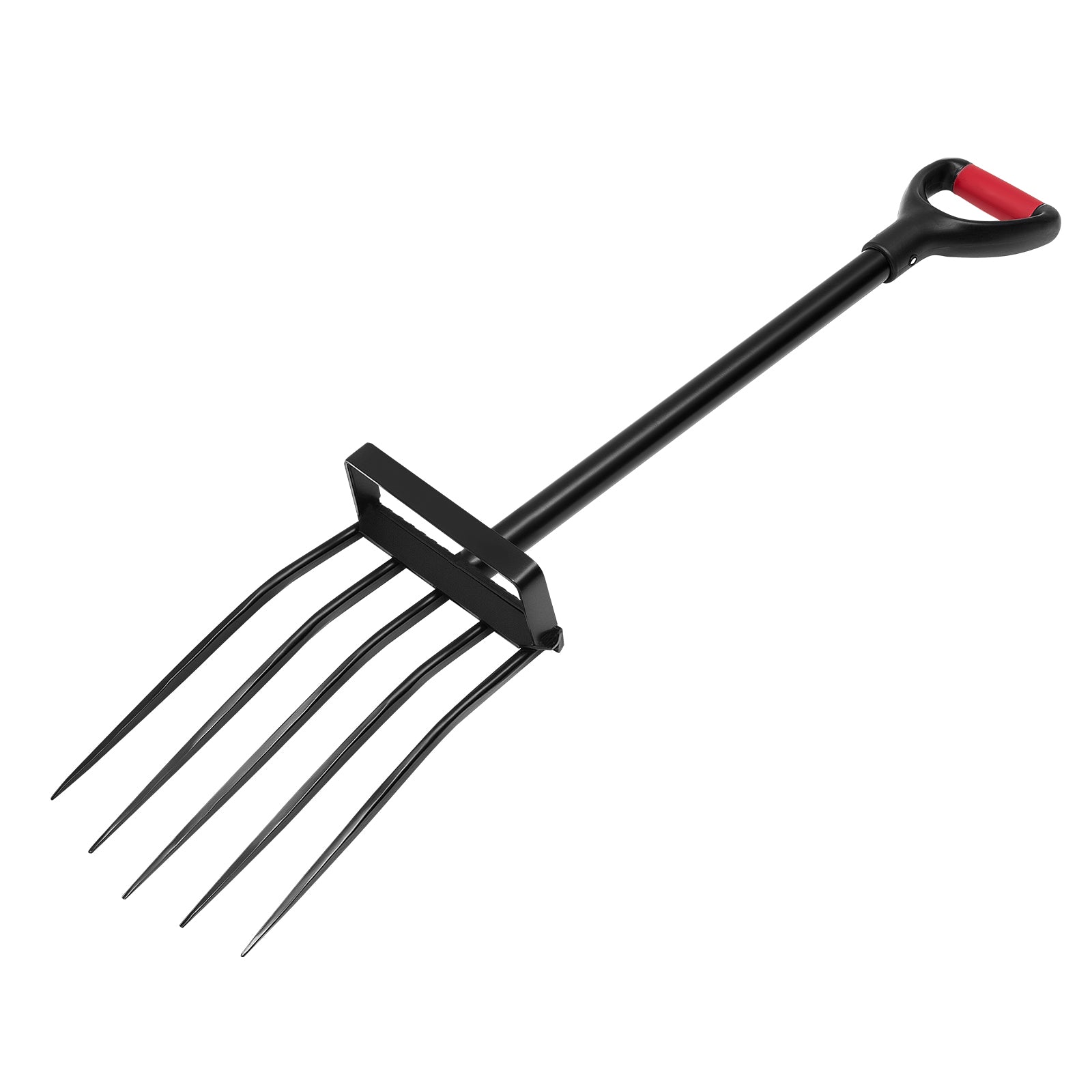 5 Tines Garden Fork Tool Metal Handle 41 in Spading Pitchfork Y Grip Heavy Duty