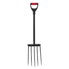 5 Tines Garden Fork Tool Metal Handle 41 in Spading Pitchfork Y Grip Heavy Duty
