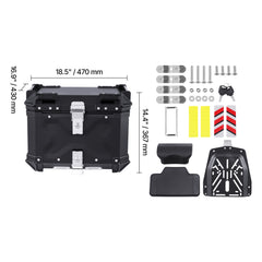 55L Motorcycle Top Case Universal Motorbike Tail Box with Leather Lining