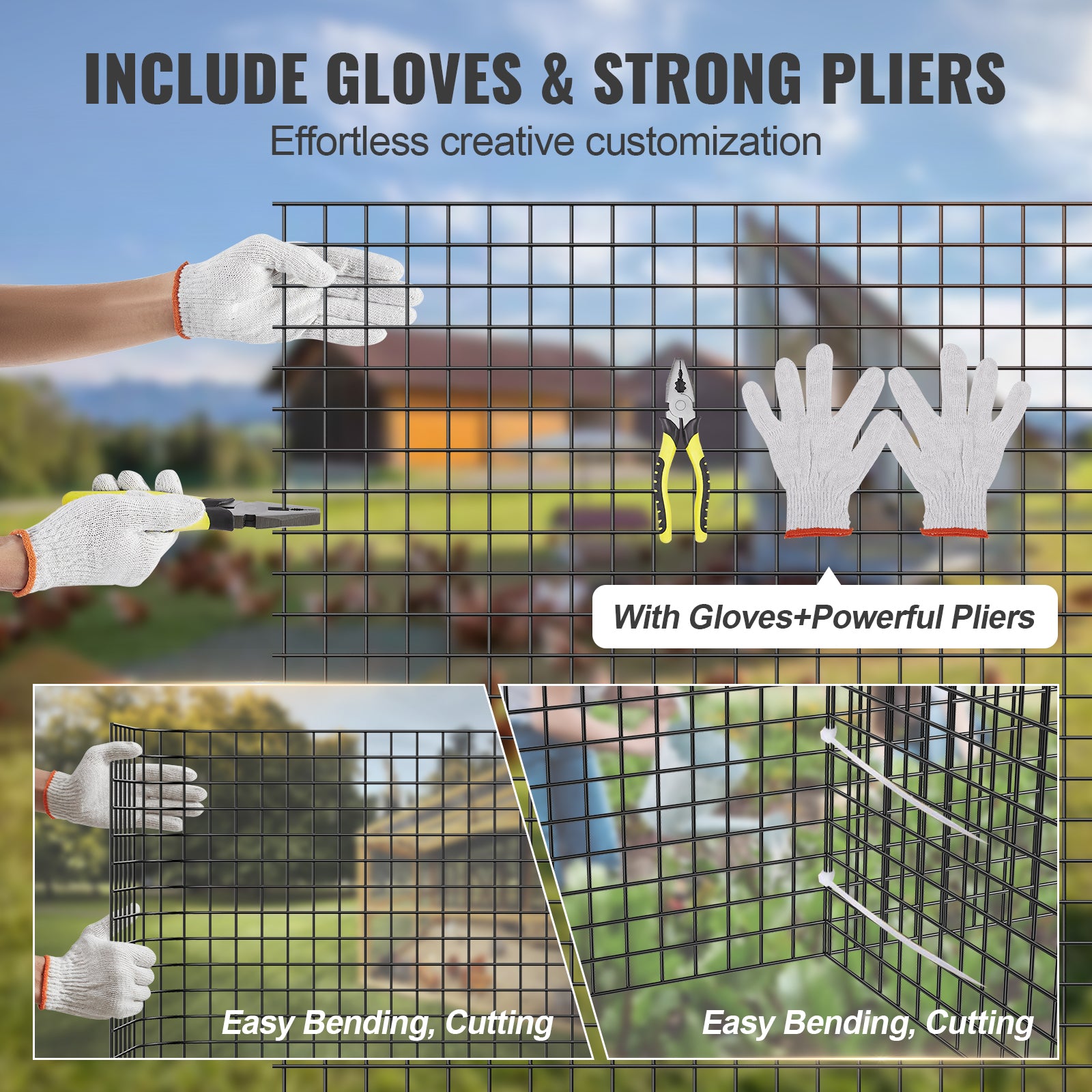 Hardware Cloth, 36'' x 100' Galvanized Wire Mesh Roll, 19 Gauge Chicken Wire Fence Roll, Vinyl Coating Metal Wire Mesh for Chicken Coop Barrier, Rabbit Snake Fences, Poultry Enclosures