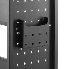 3-Tier Rolling Book Cart Single Sided V-Shaped Shelves Book Truck in Black