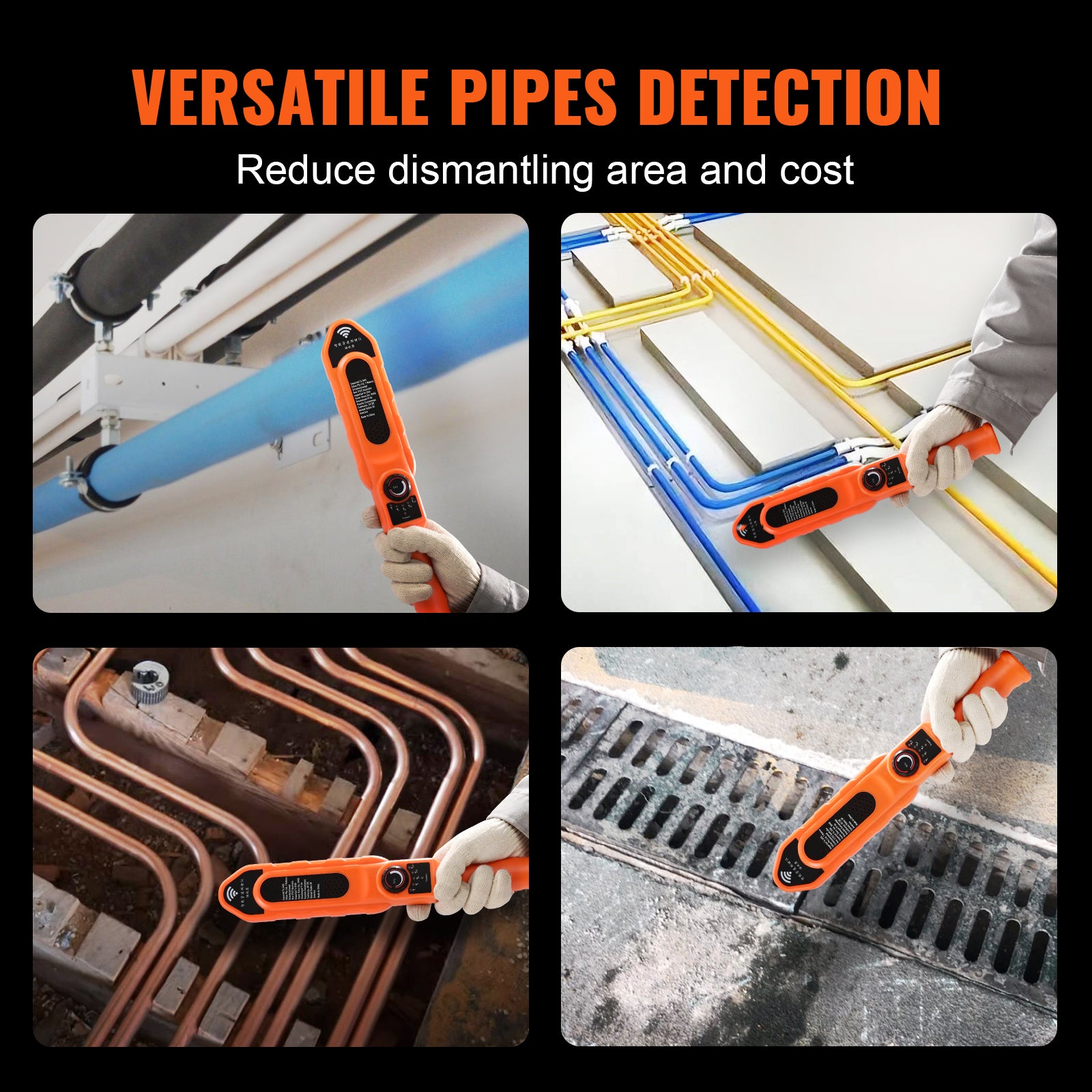 Pipe Blockage Detector Locators 100ft/30m Waterproof for PVC Plastic Metal