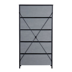 5-Drawer Dresser with Large Fabric Drawers, Black