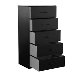 5-Drawer Dresser with Large Fabric Drawers, Black