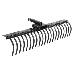 Tow Behind Landscape Rake, 60" Tow Dethatcher with 21 Steel Coil Tines, Lawn Dethatcher Rake Attaches to 48" or 60" Toolbars and 3-point Suspension Systems, for Leaves, Pine Needles, and Grass