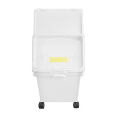 Ingredient Bin, 5.2 Gallons Capacity Ingredient Storage Bin, 3 Pcs/Set, PP Material Flour Bins On Wheels, White Shelf Ingredient Bin with Scoop and Sliding Lid, Commercial Storage Bins