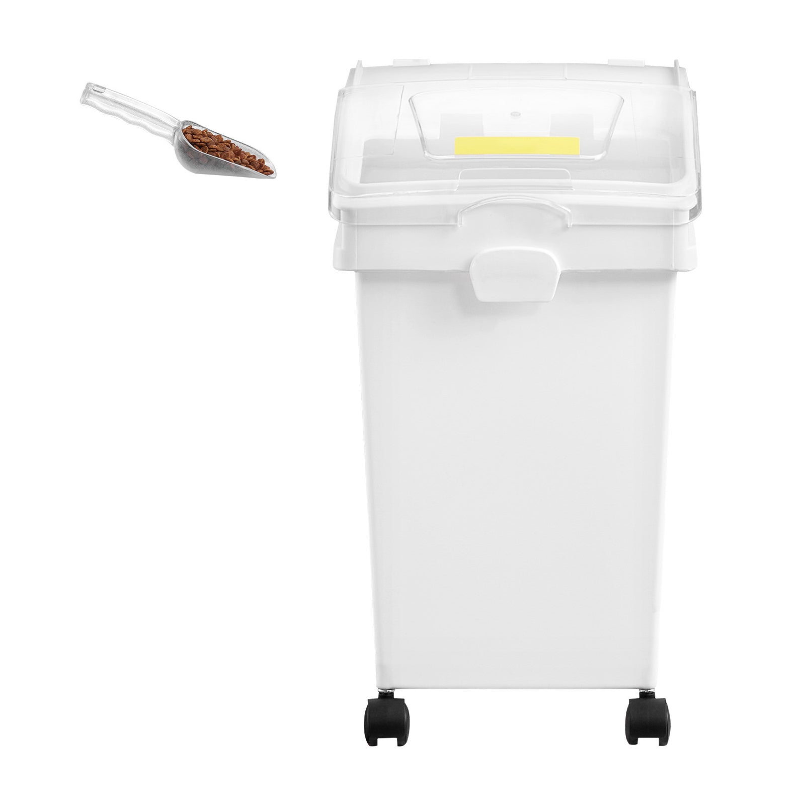 Ingredient Bin, 5.2 Gallons Capacity Ingredient Storage Bin, 3 Pcs/Set, PP Material Flour Bins On Wheels, White Shelf Ingredient Bin with Scoop and Sliding Lid, Commercial Storage Bins