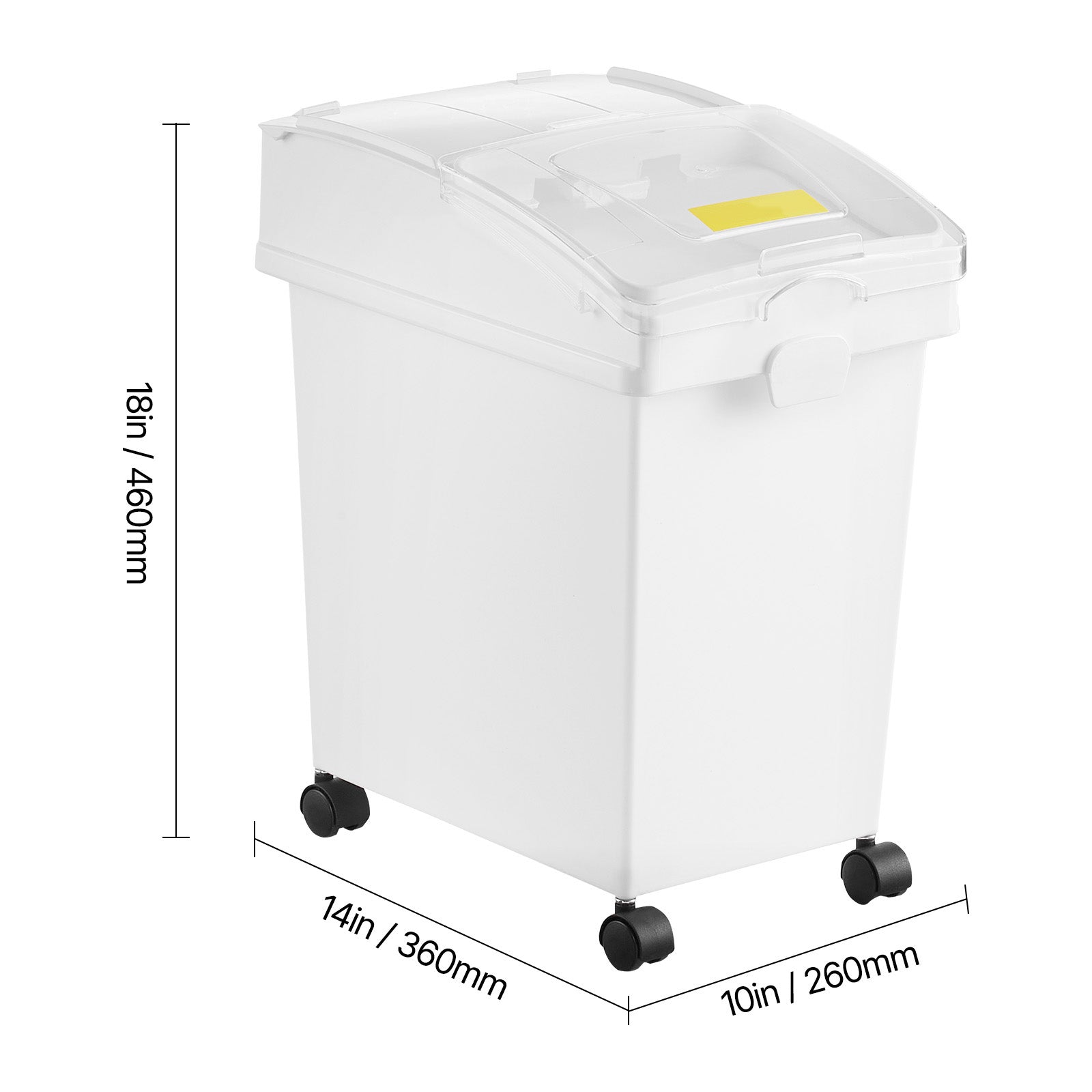 Ingredient Bin, 5.2 Gallons Capacity Ingredient Storage Bin, 3 Pcs/Set, PP Material Flour Bins On Wheels, White Shelf Ingredient Bin with Scoop and Sliding Lid, Commercial Storage Bins