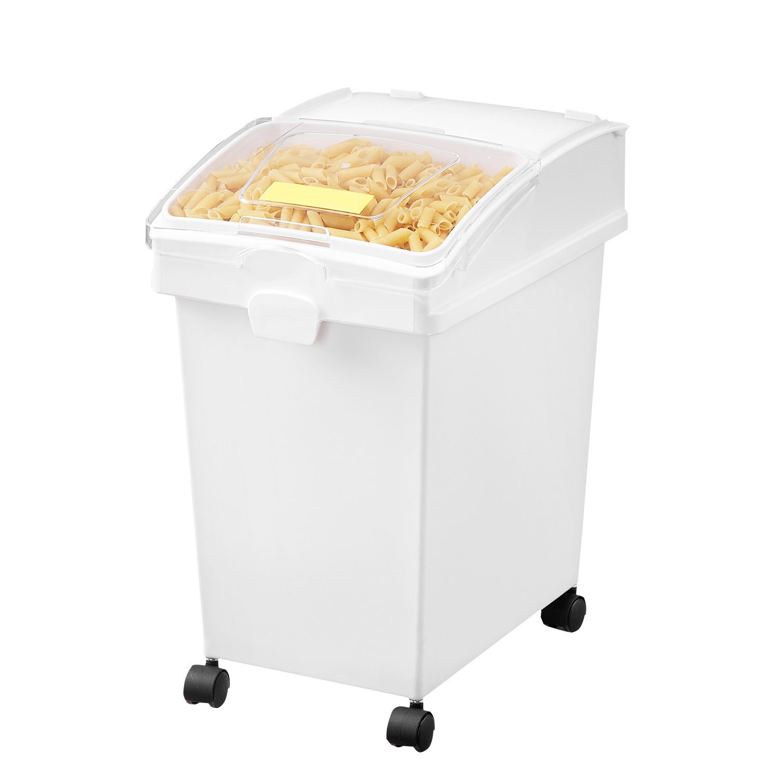 Ingredient Bin, 5.2 Gallons Capacity Ingredient Storage Bin, 3 Pcs/Set, PP Material Flour Bins On Wheels, White Shelf Ingredient Bin with Scoop and Sliding Lid, Commercial Storage Bins