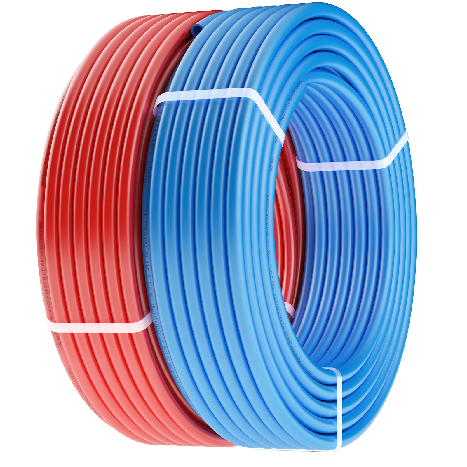 PEX Pipe 1/2 Inch, 2 x 100 Feet Length PEX-A Flexible Pipe Tubing for Potable Water, Pex Water Lines for Hot/Cold Water & Easily Restore, Plumbing Applications with Free Cutter, Blue & Red