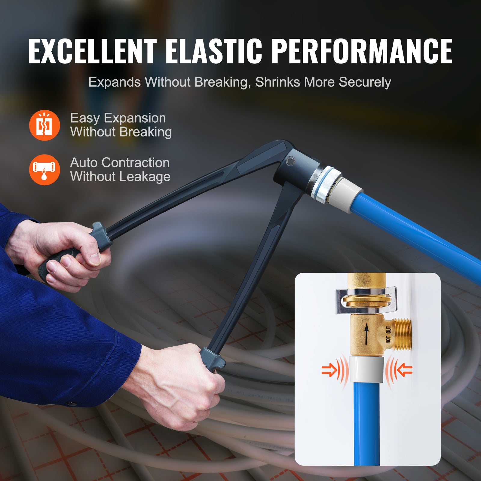 PEX Pipe 1/2 Inch, 2 x 100 Feet Length PEX-A Flexible Pipe Tubing for Potable Water, Pex Water Lines for Hot/Cold Water & Easily Restore, Plumbing Applications with Free Cutter, Blue & Red