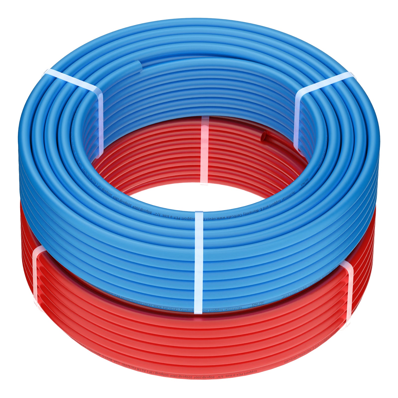 PEX Pipe 1/2 Inch, 2 x 100 Feet Length PEX-A Flexible Pipe Tubing for Potable Water, Pex Water Lines for Hot/Cold Water & Easily Restore, Plumbing Applications with Free Cutter, Blue & Red